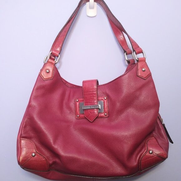 Etienne Aigner Vintage Shoulder Handbag Red Leather Triple Entry Classic *FLAWS* - Picture 1 of 16
